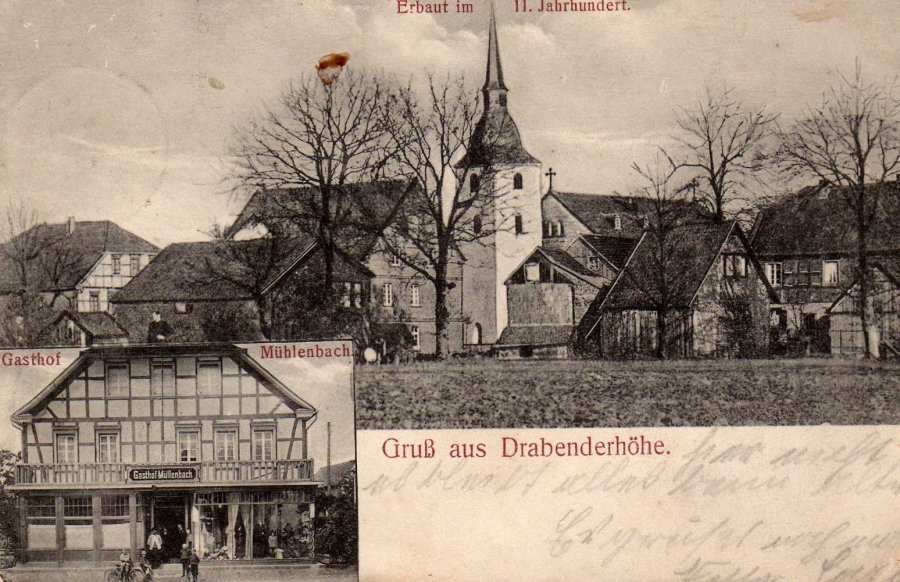 Drabenderhöhe und der Gasthof Müllenbach im Kretsch um 1906
